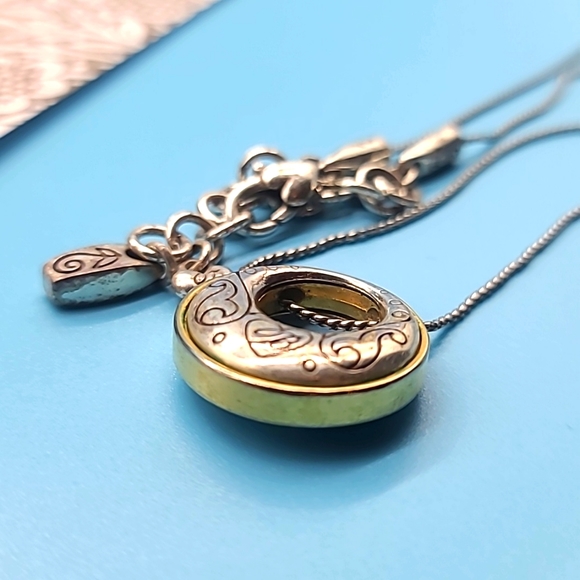 Brighton "ARIES Collection" Two-Tone Swarovski Crystal & Scrollwork Pendant Neck - Picture 5 of 15